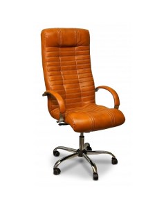 Кресло для руководителя Атлант рыже коричневый Кресловъ