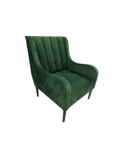 Кресло зеленое для гостиной с подлокотниками и ножками из массива бука Мебельдон