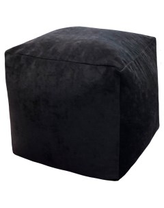 Пуфик Куб Черный Микровельвет Классический Dreambag