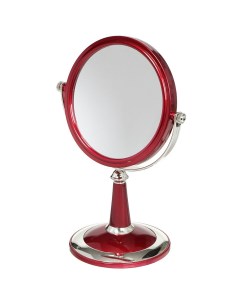 Зеркало настольное 20х28 5 см пластик на ножке кругл хром красное Y3 897 Nobrand