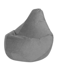 Кресло Мешок Груша Серый Велюр XL Классический Bean-bag