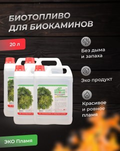 Биотопливо для биокаминов ЭкоПламя премиум класса 20 литров Эко пламя