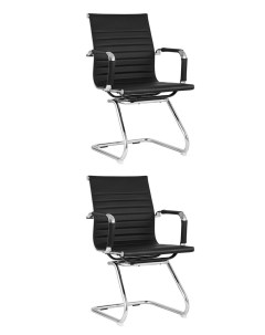 Кресло для посетителей TopChairs Visit черное комплект 2 кресла Stool group