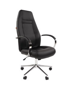 Кресло VT_EChair 555 TPU кожзам черный хром Easy chair