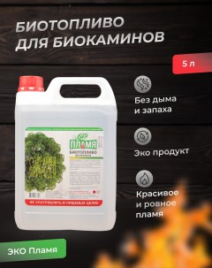 Биотопливо для биокаминов ЭкоПламя премиум класса 5 литров Эко пламя
