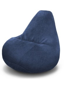 Кресло мешок груша XL Компакт Велюр синий Happy-puff