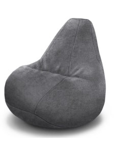 Кресло мешок груша XL Компакт Велюр темно серый Happy-puff