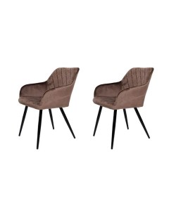 Комплект стульев 2 шт UDC 8266 2 черный коричневый La room