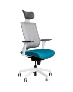 Офисное кресло G 1 GON 01WAL каркас белый спинка серая сиденье синее Falto
