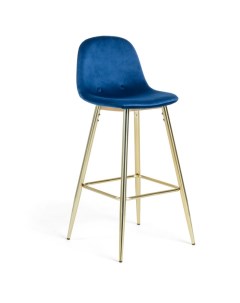 Барный стул 67121 натуральный хром темно синий La forma