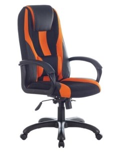 Кресло компьютерное PREMIUM Rapid GM 102 экокожа ткань black orange Brabix