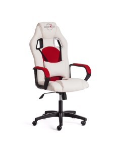 Кресло игровое компьютерное геймерское для пк DRIVER белый красный кож зам ткань Tetchair