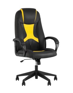 Кресло игровое TopChairs ST CYBER 8 черный желтый эко кожа крестовина пластик Stool group