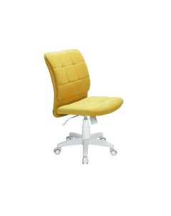 Детское компьютерное кресло КР 555 белый пластик желтое Кресловъ