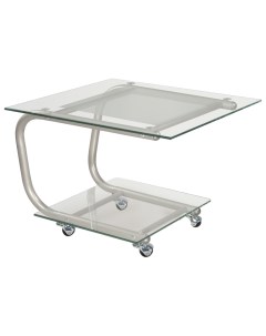 Журнальный столик Дуэт 9 2212 60х60х50 см металлик прозрачное Мебелик