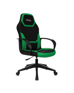 Кресло компьютерное Alpha GM 018 ткань экокожа черное зеленое Brabix