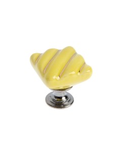Ручка кнопка керамическая цвет желтый Nobrand