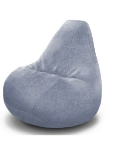 Кресло мешок груша XL Компакт Велюр светло серый Happy-puff