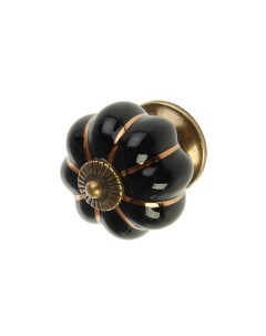 Ручка кнопка керамическая Ceramics 001 чёрная Nobrand