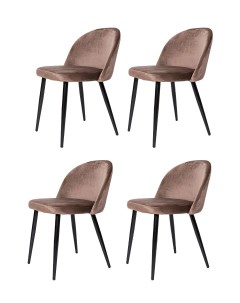 Комплект стульев 4 шт UDC 7003 G062 08 черный коричневый La room