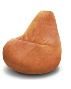 Кресло мешок груша XL Компакт Велюр оранжевый Happy-puff