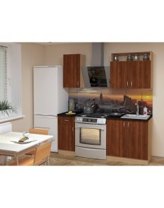 Кухонный гарнитур Лира 1 120 см коричневый бежевый Баронс