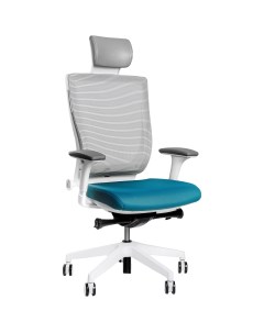 Офисное кресло Trium TRI 11WALM каркас белый спинка серая сиденье синее Falto