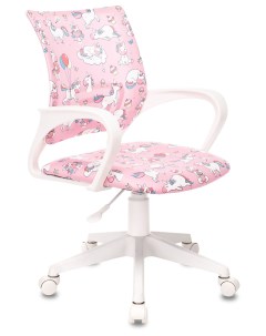 Кресло детское компьютерное BUROKIDS 1 W розовый единороги Бюрократ