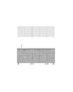 Кухонный гарнитур ПХМ КГ 1 2 0м Белый Цемент светлый Просто хорошая мебель