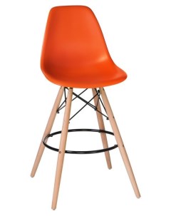 Барный стул DSW BAR LMZL PP638G orange черный оранжевый Империя стульев