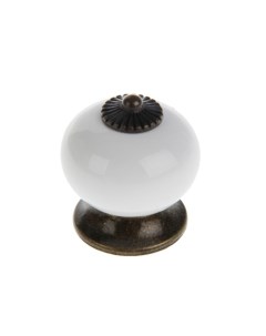 Ручка кнопка Ceramics 003 керамическая белая Nobrand
