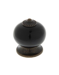 Ручка кнопка Ceramics 003 керамическая черная Nobrand