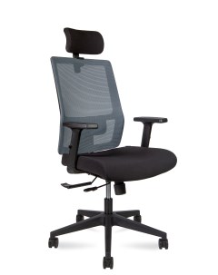 Кресло офисное Techo черный пластик серая сетка черная ткань Norden