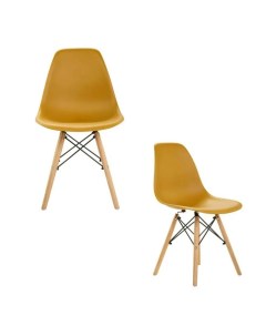 Комплект стульев 2 шт для кухни в стиле EAMES DSW горчичный Leon group
