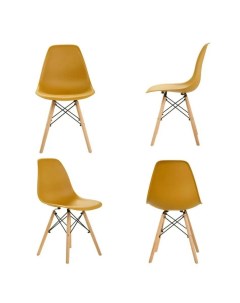 Комплект стульев 4 шт для кухни в стиле EAMES DSW горчичный Leon group