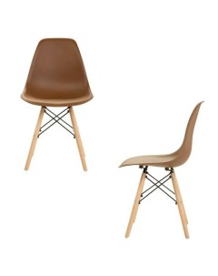 Комплект стульев 2 шт для кухни в стиле EAMES DSW коричневый Leon group