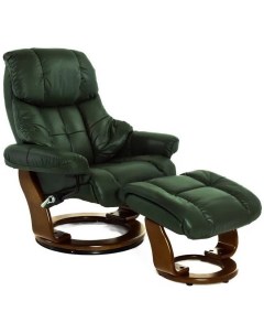 Кресло реклайнер механическое Lux 7438W зеленое кожа Relax