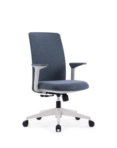 Кресло офисное Baden белый пластик серая ткань Norden