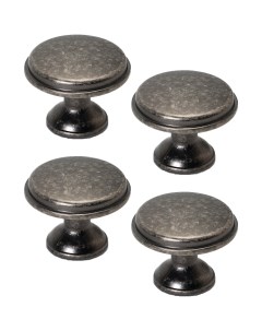 Комплект из 4 шт ручка кнопка для мебели Rondo античное серебро Jet