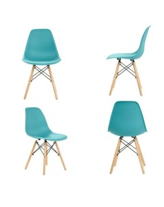 Комплект стульев 4 шт для кухни в стиле EAMES DSW бирюзовый Leon group