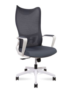Кресло офисное Wave white белый пластик серая сетка серая ткань Norden