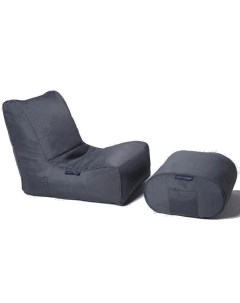 Садовое кресло с оттоманкой Evolution Chaise Supernova черный оксфорд Ambient lounge