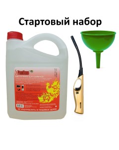 Стартовый набор для биокаминов в комплекте биотопливо 5 л зажигалка и воронка Firebird