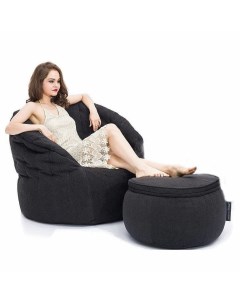 Дизайнерское кресло с оттоманкой Butterfly Chaise Black Sapphire Ambient lounge