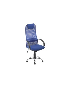 Кресло для руководителя Фокс хром Ткань сетка синяя Экспресс офис