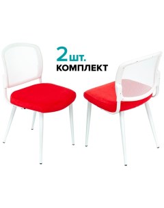 Комплект стульев 2 шт KF 8W_2 белый красный белый красный Бюрократ