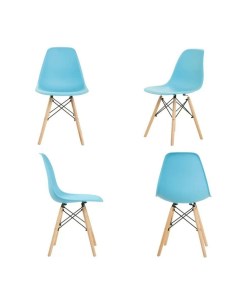 Комплект стульев 4 шт для кухни в стиле EAMES DSW голубой Leon group