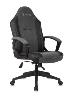 Кресло игровое Hero серый текстиль эко кожа крестов пластик Zombie