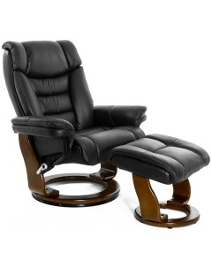 Кресло реклайнер механическое Zuel 7582W черное кожа Relax