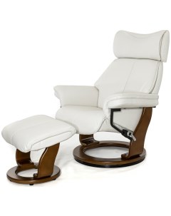 Кресло реклайнер механическое Piabora New 7829 белое кожа Relax